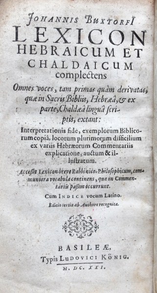 Keynes.Ec.7.3.26 Lexicon Hebraicum et Chaldaicum - title page