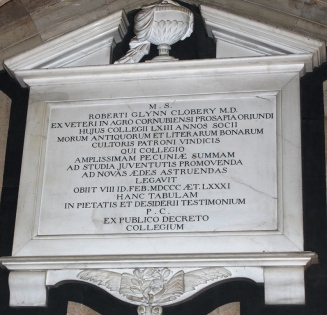 Memorial tablet in the College chapel