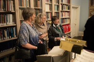 A few of John Saltmarsh's relatives at the exhibition. They had just been looking at the chapel building account for 1508-9.