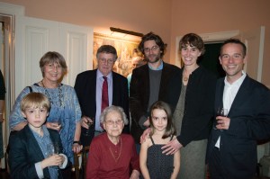Back (l-r): Vicky and Henry Saltmarsh, their son Nick and daughter Anna, with her husband Richard Hartshorn. Front (l-r) Anna and Richard’s children Harry and Hebe, with Violet Saltmarsh, their great-grandmother and John Saltmarsh’s sister-in-law.
