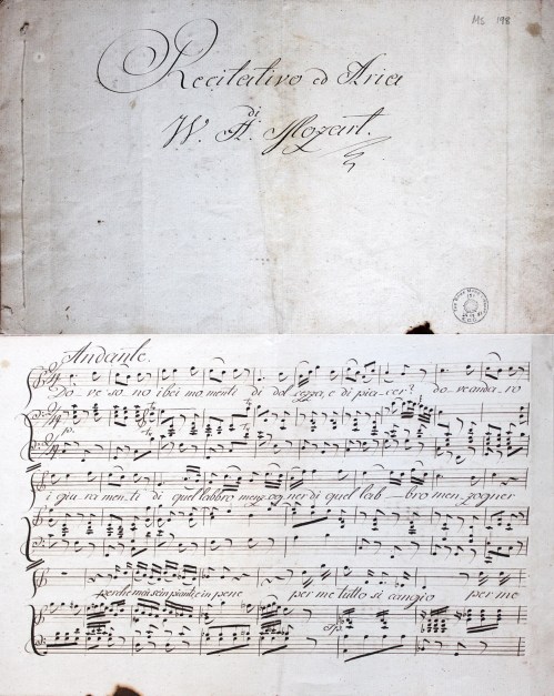‘E Susanna non vien! ... Dove sono i bei momenti’ from Le nozze di Figaro / Wolfgang Amadeus Mozart. Manuscript, late 18th century. Rowe Ms 198