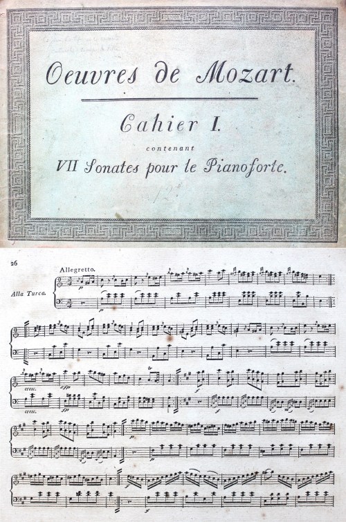 Œuvres complettes. Cahier I, contenant VII sonates pour le pianoforte / Wolfgang Amadeus Mozart. Leipzig: Breitkopf & Härtel, ca. 1798. Rw.28.84/1