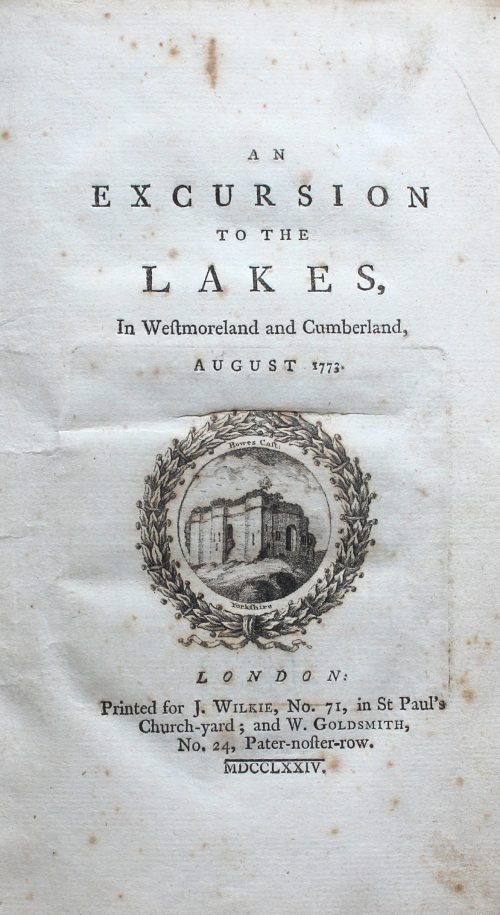 William Hutchinson, An Excursion to the Lakes in Westmoreland and Cumberland (London: printed for J. Wilkie & W. Goldsmith, 1774) Bicknell.1