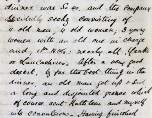 Observations on dinner in the hotel