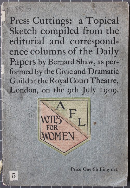 Cover of the play "Press cuttings" by George Bernard Shaw