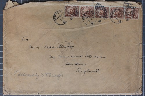 Envelope addressed by Mark Twain