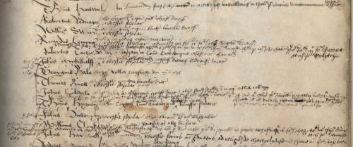 Extract from the early register, showing Thomas (KC 1503) and John (KC 1503) Hartwell