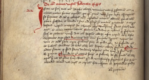 The beginning of statute 22 from an early copy (c 1500) of the Founder’s statutes [KCS/54 fo 23v]