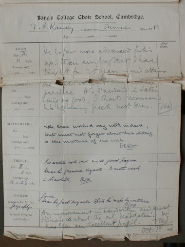 Term report for Summer 1912