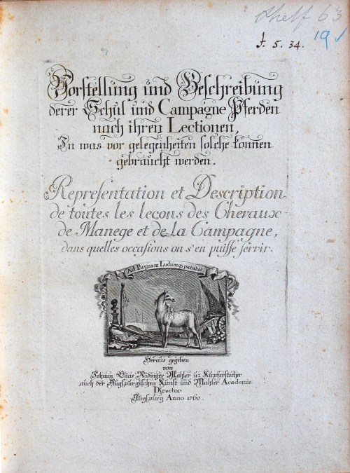 Ttitle page with a vignette of a horse