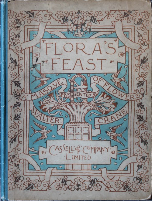 Decorative cover with flowers and a blue background