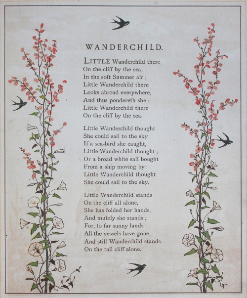 Poem with pink flower illustrations
