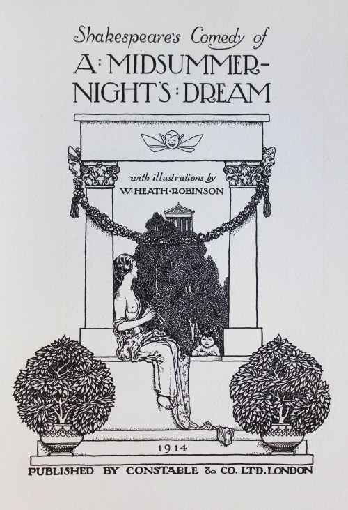 Title page with an illustration of a woman and small child sitting between pillars